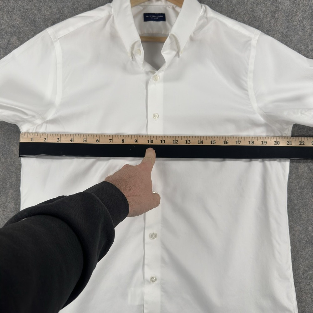 Proper Cloth Lot Of 2 Shirts Mens‎ 17.5 White Short Sleeve Button Down Cotton - Picture 6 of 16